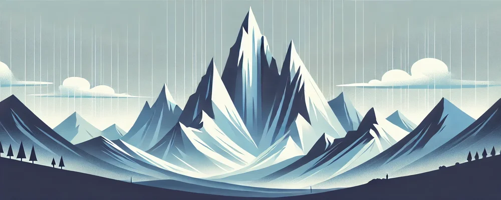 A mountain scenery with bad weather